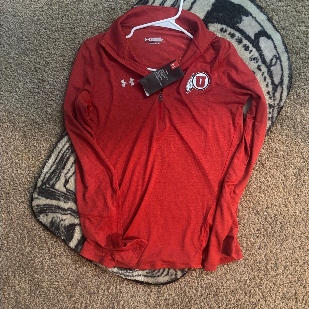 Under Armour Red Pullover with Logo